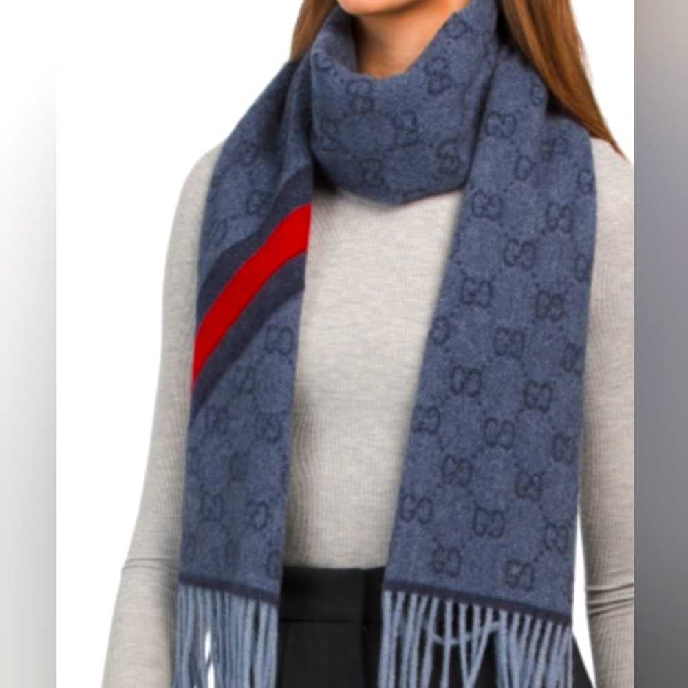 NEW! Blue Patterned Scarf.